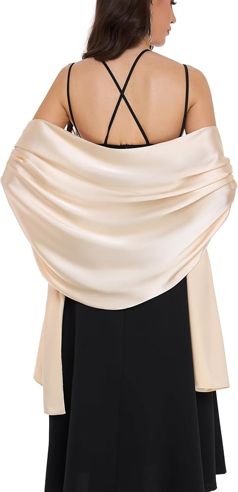 Shawls and Wraps for Evening Dresses Satin Shawl Wraps for Women Wedding Formal Shawl | Amazon (US)