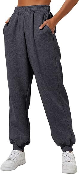 Yovela Womens High Waisted Baggy Sweatpants 2023 Fall Jogger Pants Y2k Trendy Lounge Trousers wit... | Amazon (US)