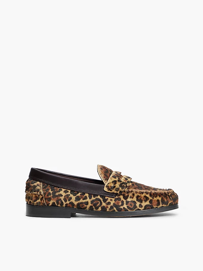 Leather Cheetah Print Penny Loafers | Tommy Hilfiger UK