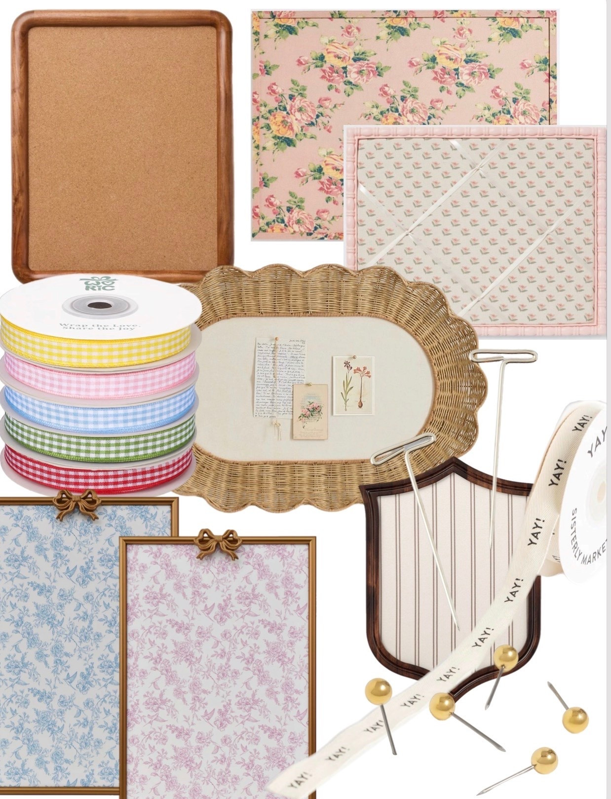 Pin board for summer memories in the kitchen! I fully plan on changing the pictures and decor with the seasons!