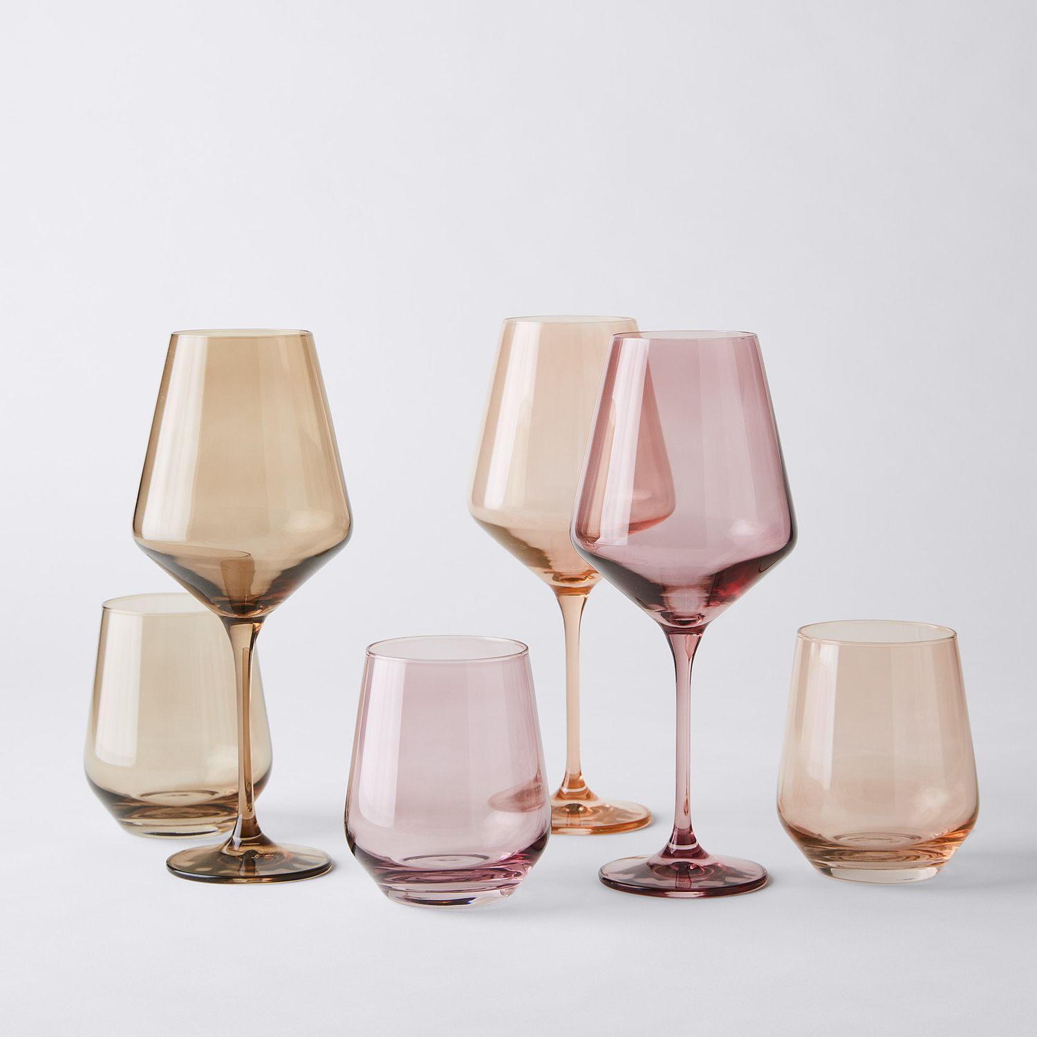 Estelle Hand-Blown Colored Wine Glasses (Set of 6) | Food52
