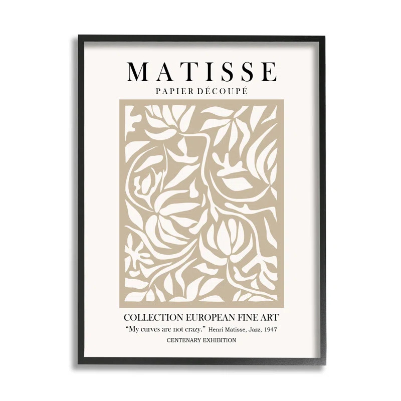 Stupell Industries Neutral Floral Foliage Pattern Historical Exhibition Text | Wayfair | Wayfair North America