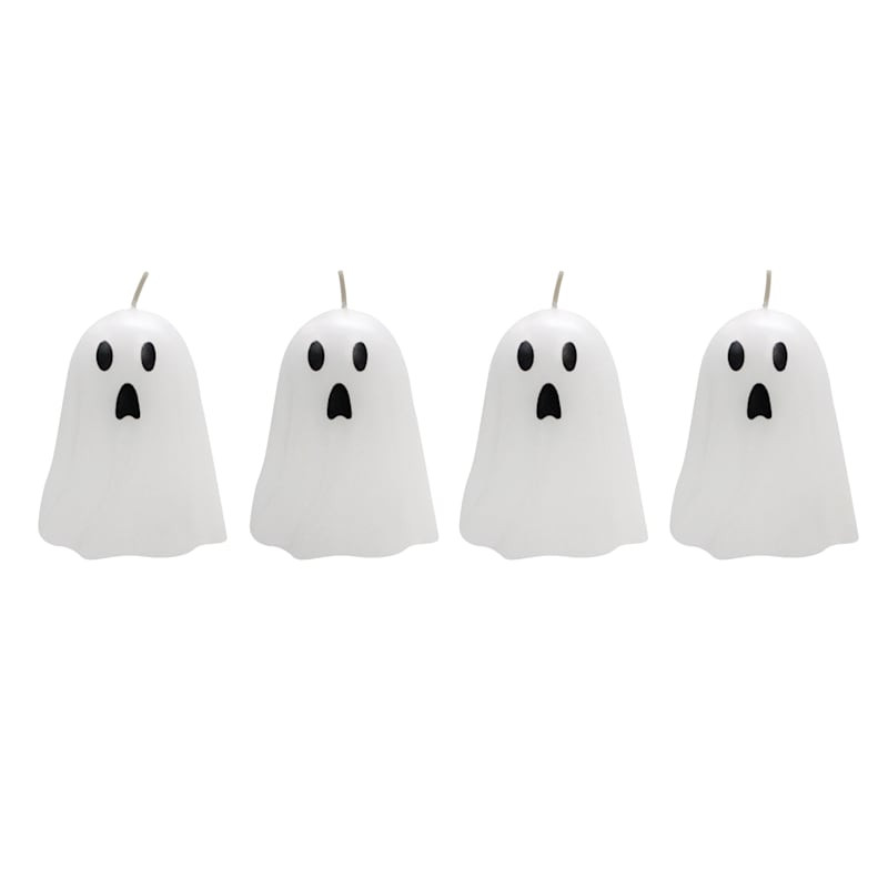 4-Pack White Ghost Halloween Tealight Candles | At Home
