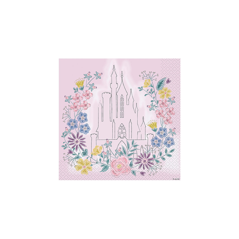 6 1/2" Floral Disney Princess Castle Party Disposable Paper Luncheon Napkins – 16 Ct. | Oriental Trading Company