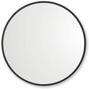 Better Bevel 30” x 30” Black Rubber Framed Mirror | Round Bathroom Wall Mirror | Amazon (US)