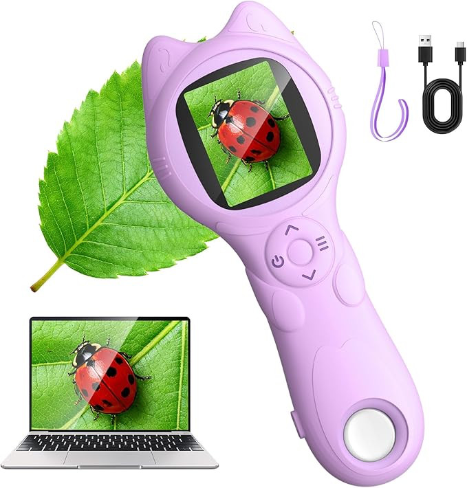 Kids Microscope Handheld, Autofocus 500X 1080P Microscope for Kids Digital, Mini Portable Pocket ... | Amazon (US)