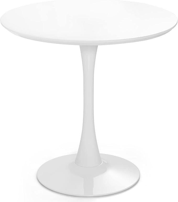 Giantex White Round Dining Table, 32-inches Modern Tulip Kitchen Table with 0.9” Thickened Tabl... | Amazon (US)