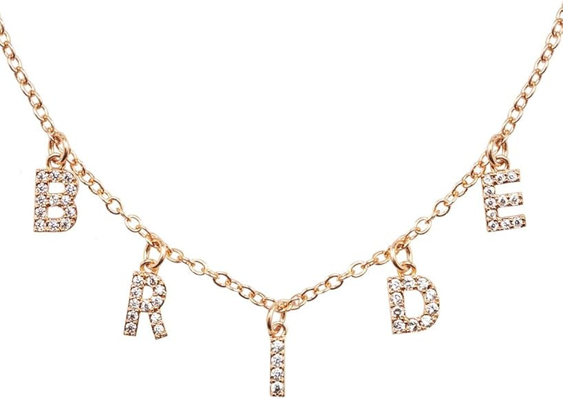 xo, Fetti Bachelorette Party Wedding Necklace      
 Stainless Steel  

 No Gemstone | Amazon (US)