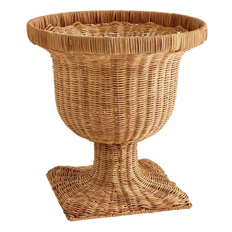 Natural Rattan Urn, 18" | At Home