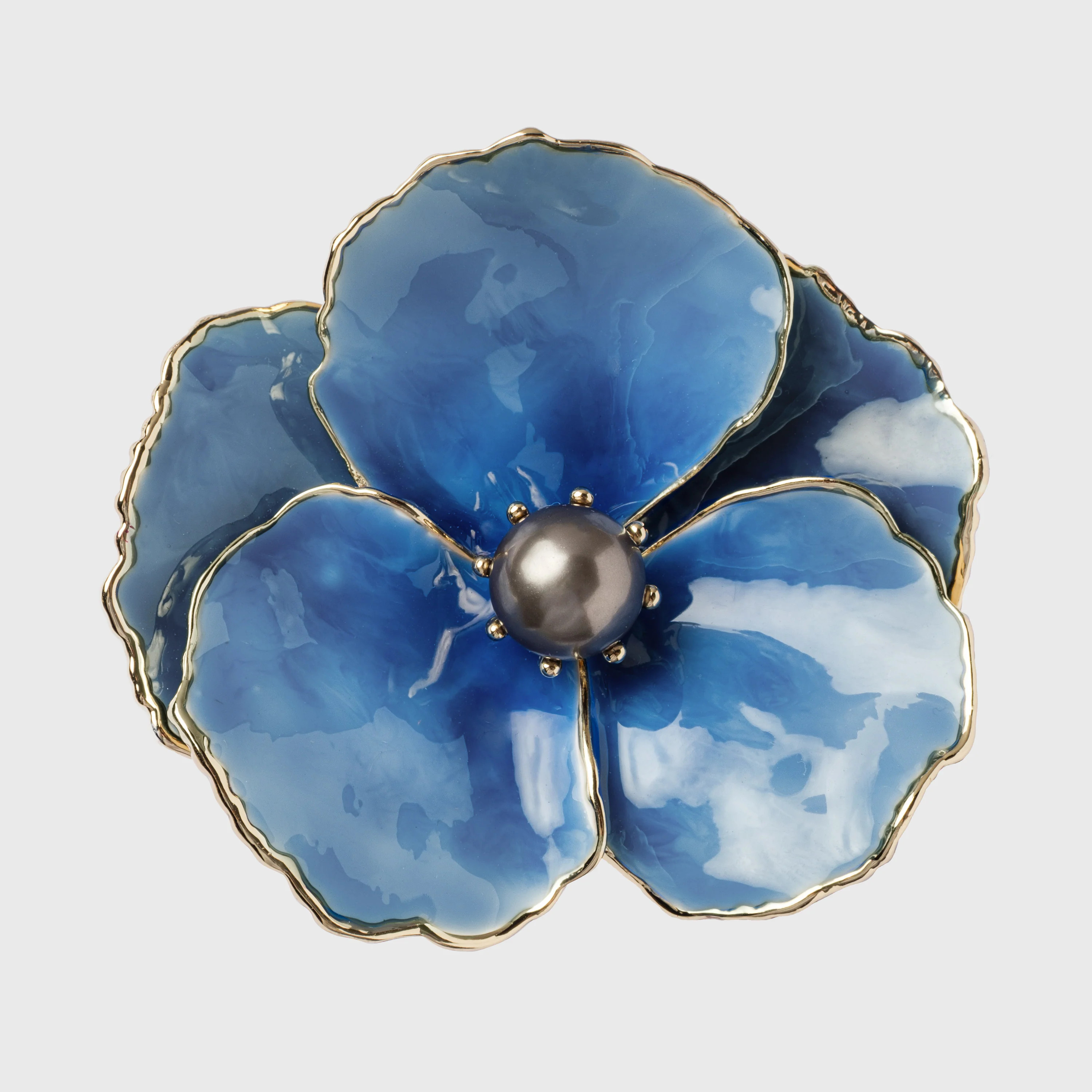 Enamel flower napkin rings, blue, set of four | Joanna Buchanan