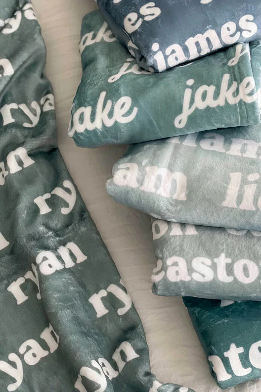 Seafoam Personalized Color Blanket | Caden Lane