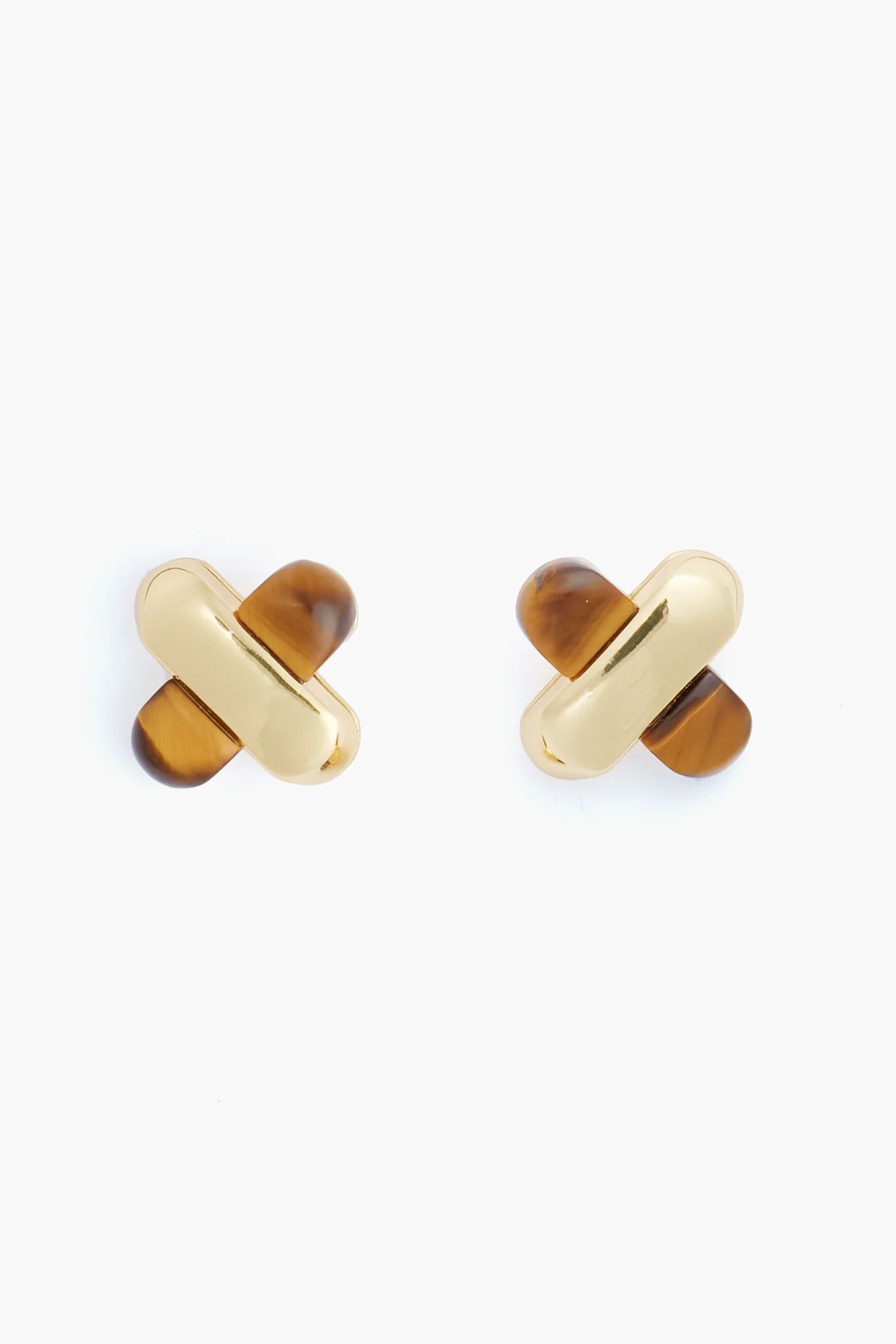 Tortoise and Gold Criss Cross Earrings | Tuckernuck (US)