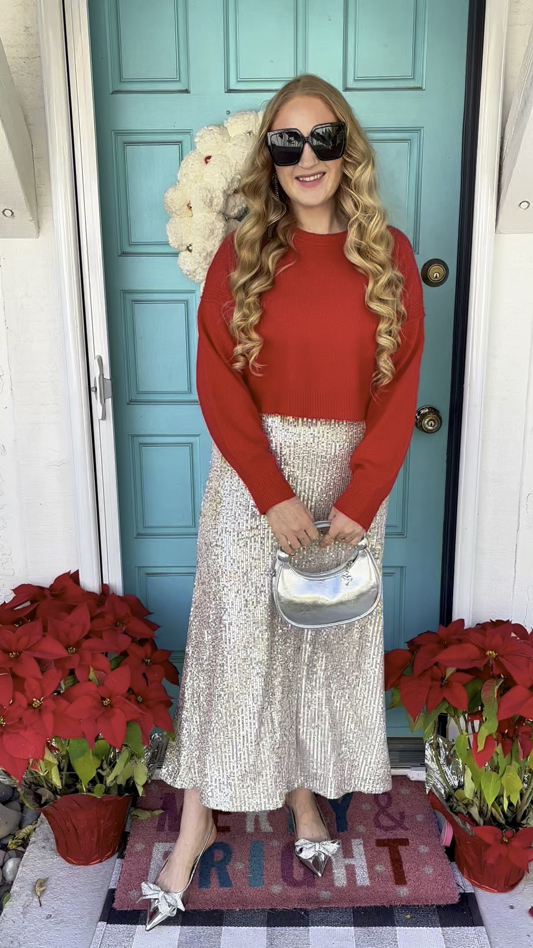 Holiday outfit idea 🎁 sequin maxi skirt and a little red sweater plus silver bow heels and a silver purse! 

Wearing M in skirt and sweater at 150 lbs and 5’7” for reference. Shoes fit TTS and are just gorgeous! 

Holiday Outfit Idea 🎄♥️ satin blazer plus lace flare pants equals a fun little Christmas outfit idea! 

Wearing M in blazer and L in pants at 150 lbs and 5’7” for reference. 

Sequin skirt, red sweater, festive outfit, silver purse, silver heels, New Year’s Eve outfit, Christmas party outfit, holiday party look, festive outfit, holiday look, Christmas dress, festive Christmas outfit, Christmas skirt, Christmas style, Christmas look, holiday style, holiday outfit, holiday look, Amazon holiday style, Target holiday funds, Target Christmas outfit, Target holiday outfit, fuzzy cardigan, holiday style, Christmas style, Christmas Eve look

#LTKParties #LTKSeasonal #LTKHoliday