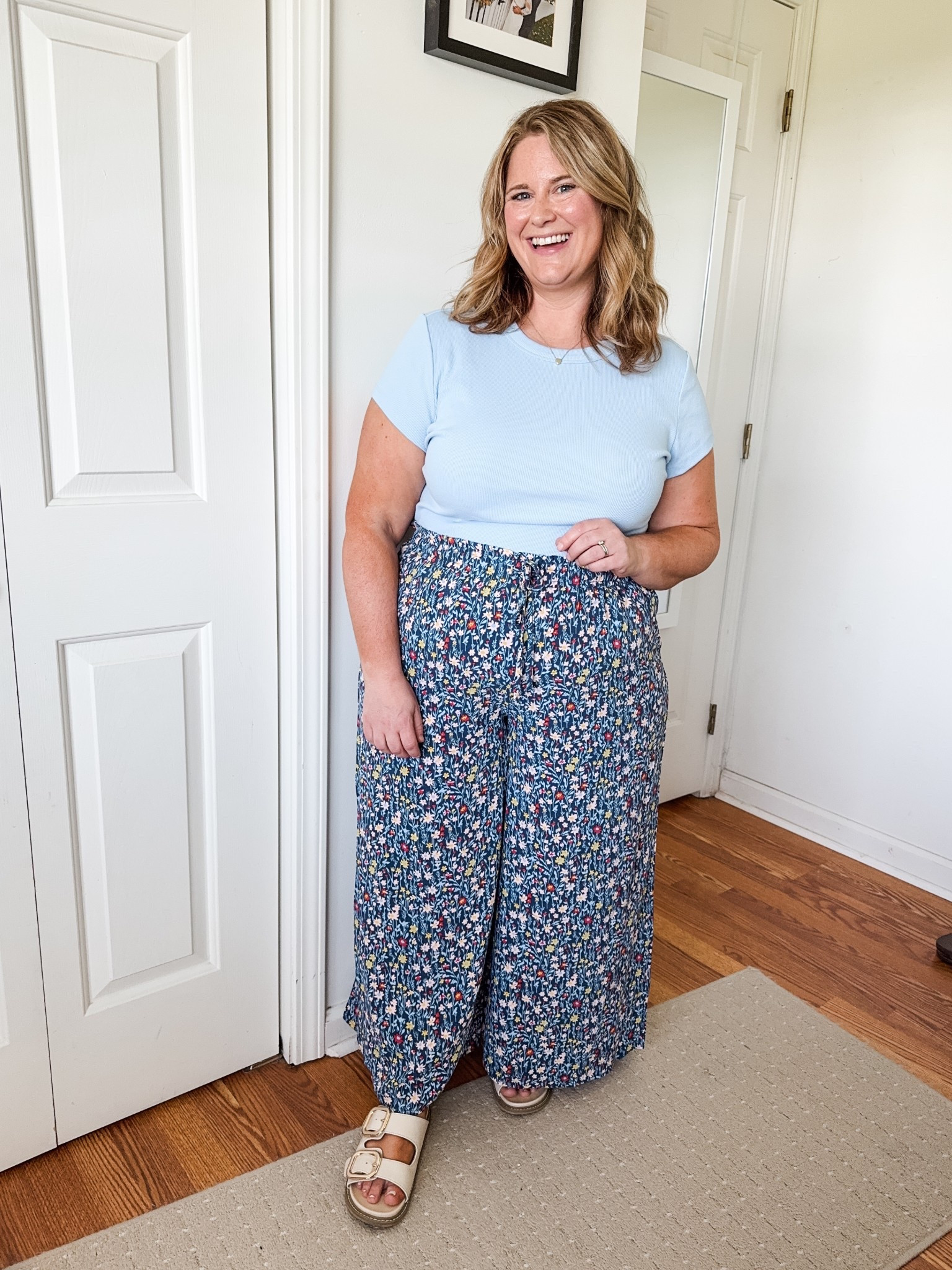 These floral pants are so fun! I’m wearing an XL.  Could be a great teacher outfit but also work so well for moms and they’re stretchy & flowy  

#LTKSeasonal #LTKMidsize #LTKFindsUnder50