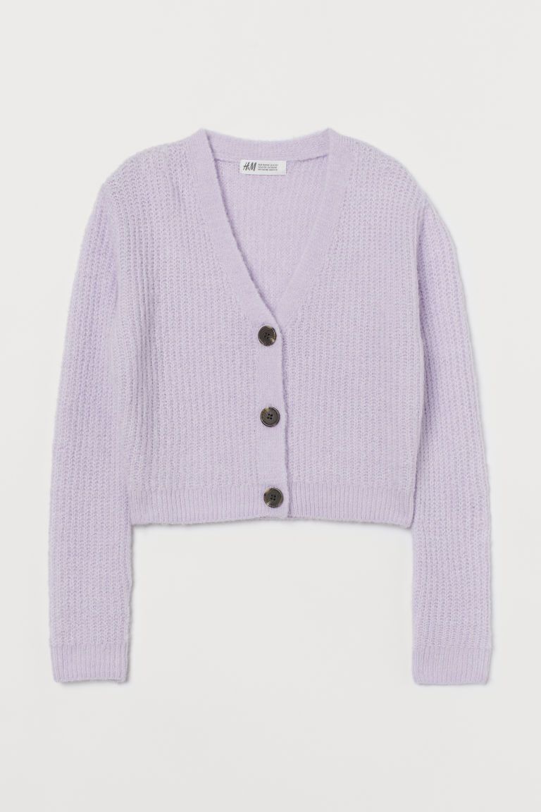 H & M - Chunky-knit Cardigan - Purple | H&M (US + CA)