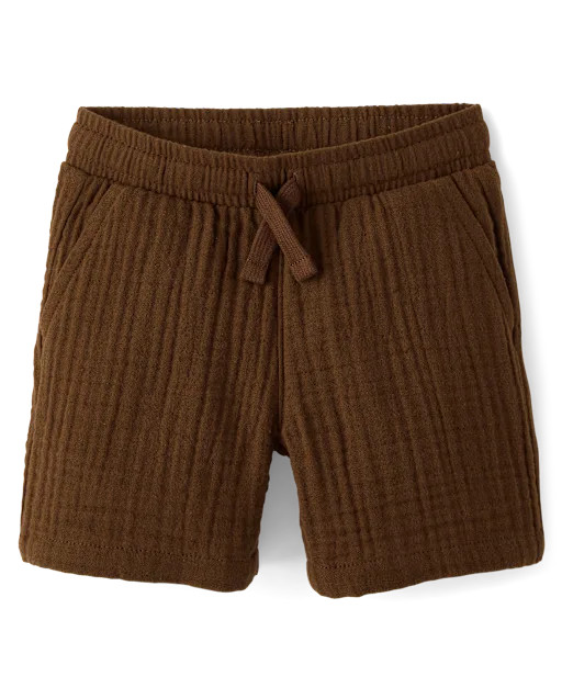 Boys Gauze Pull On Shorts - Brown | The Children's Place