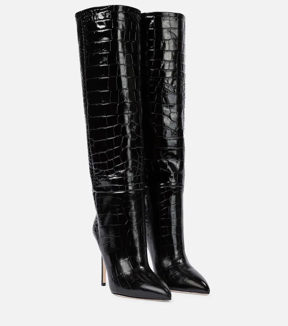 Croc-effect leather knee-high boots | Mytheresa (DACH)