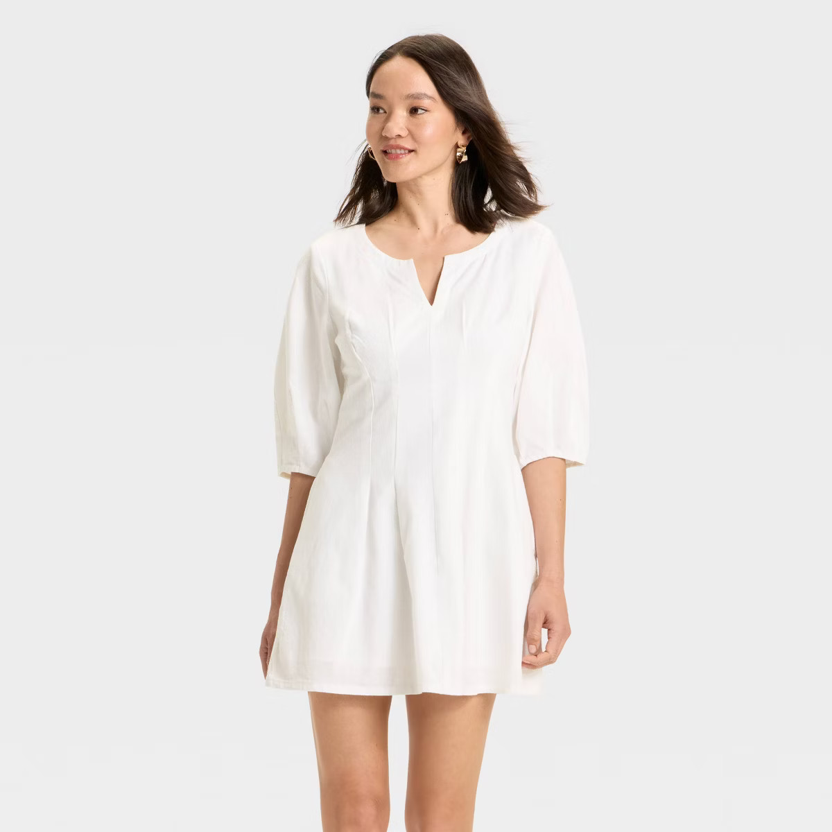 Women's Puff Short Sleeve Corset Mini A-Line Dress - A New Day™ | Target