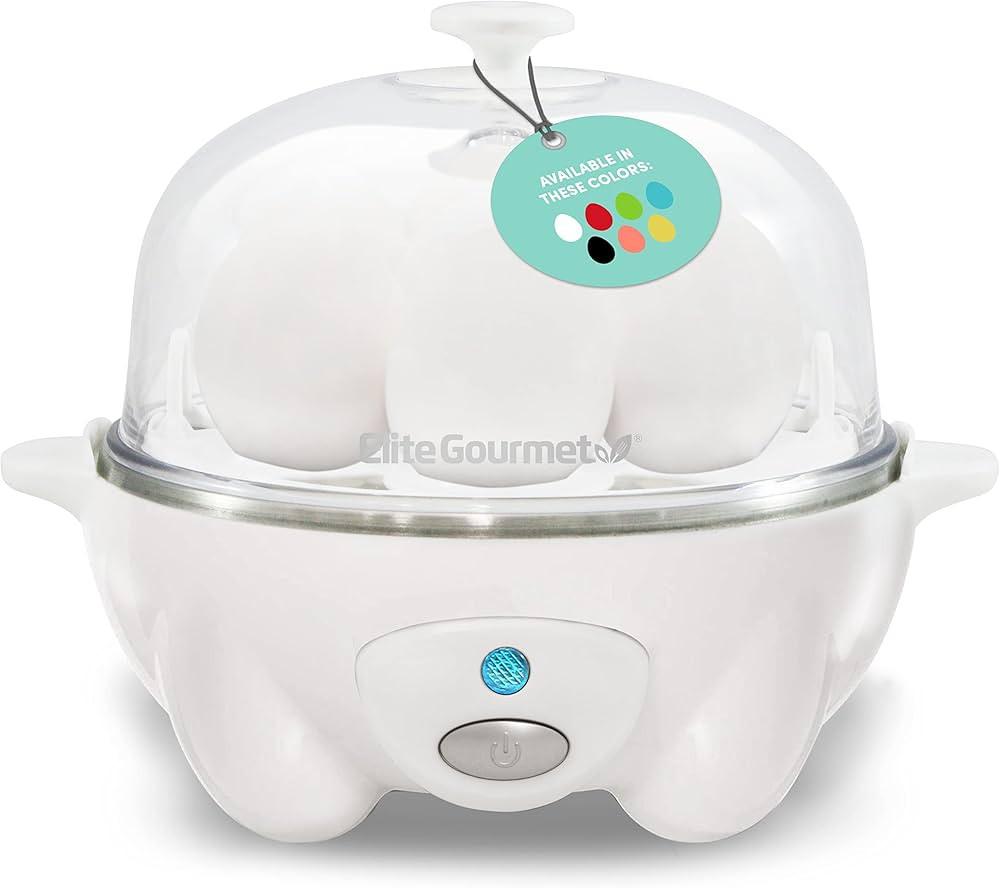 Elite Gourmet EGC-007 Rapid Egg Cooker, 7 Easy-To-Peel, Hard, Medium, Soft Boiled Eggs, Poacher, ... | Amazon (US)