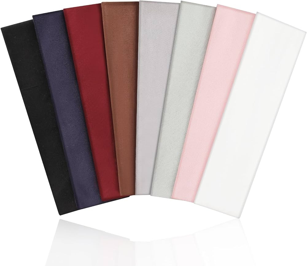 8 Pack Sport Headbands for Women, Elastic Soft Fabric Non-Slip Hair Bands Hair Warp for Daily Wor... | Amazon (US)