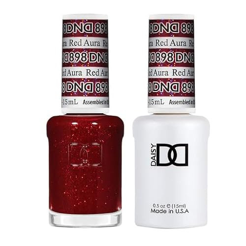 DND Gel Polish Set, Glitter Collection, UV Gel Polish and Air Dry Nail Lacquer, Matching Chip-Free Polish Duo, 898 Red Aura, 0.5 Fl Oz | Amazon (US)