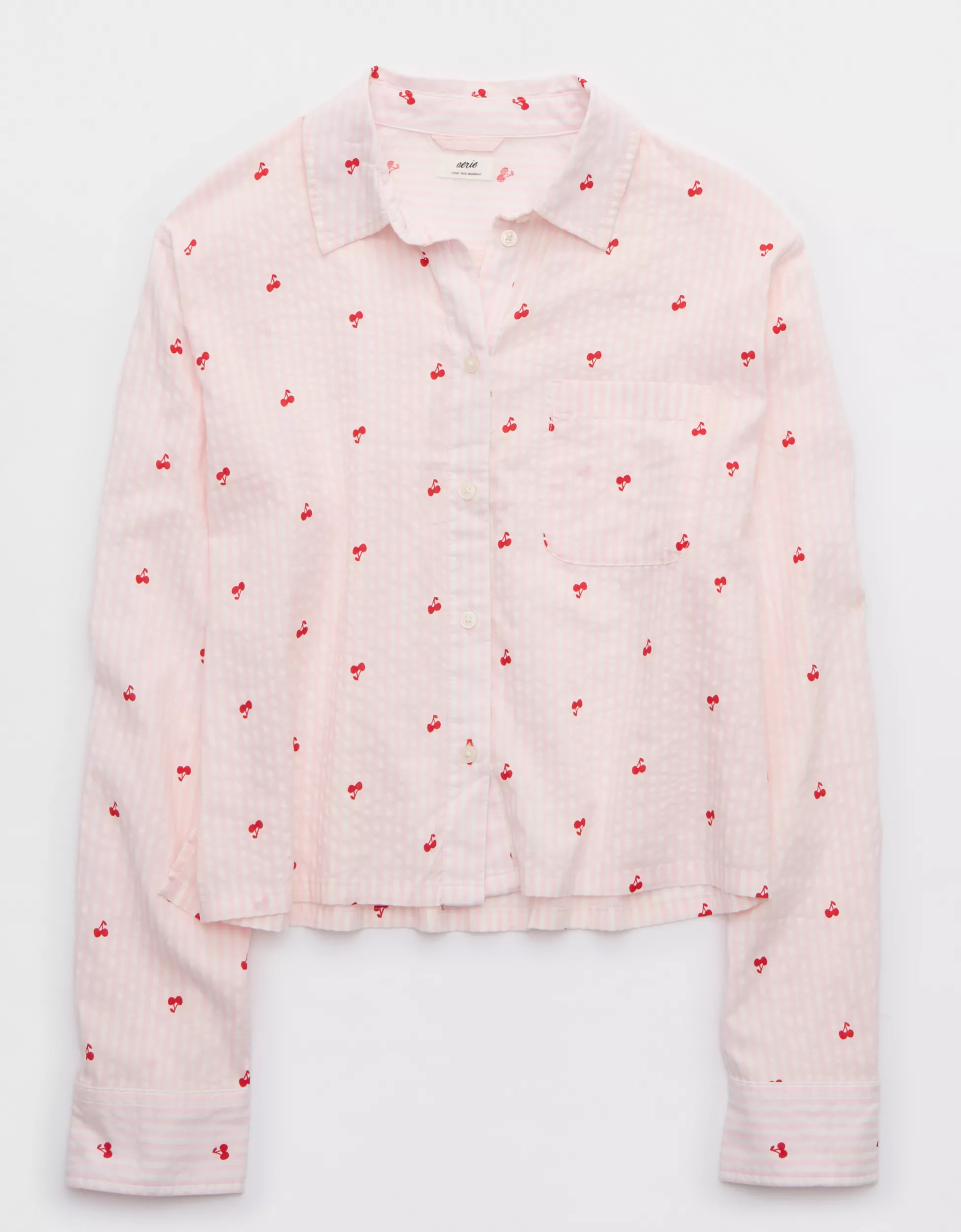 Aerie Off-Duty Seersucker Pajama Shirt | Aerie