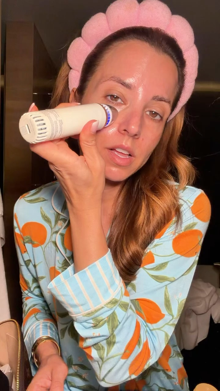 Good morning from Geneva! I love this cold depuffing wand! I use this in the mornings to depuff my face! Travel essentials. Beauty must-haves. Orange print pajamas in XS. Could size down if in-between sizes.

#LTKgrwm #LTKmorningroutine #LTKselfcare