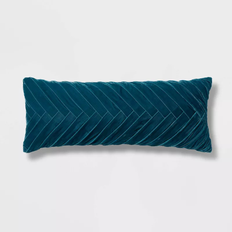 Oversized Oblong Pleated Velvet Decorative Throw Pillow - Threshold™ | Target