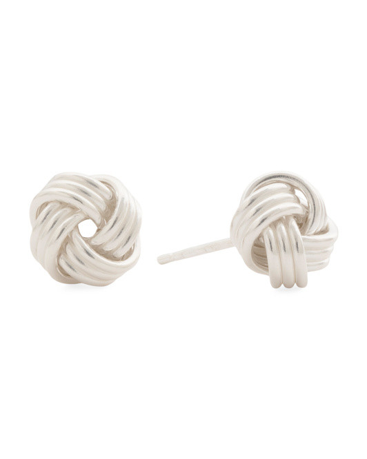 Made In Italy Sterling Silver Knot Earrings | TJ Maxx