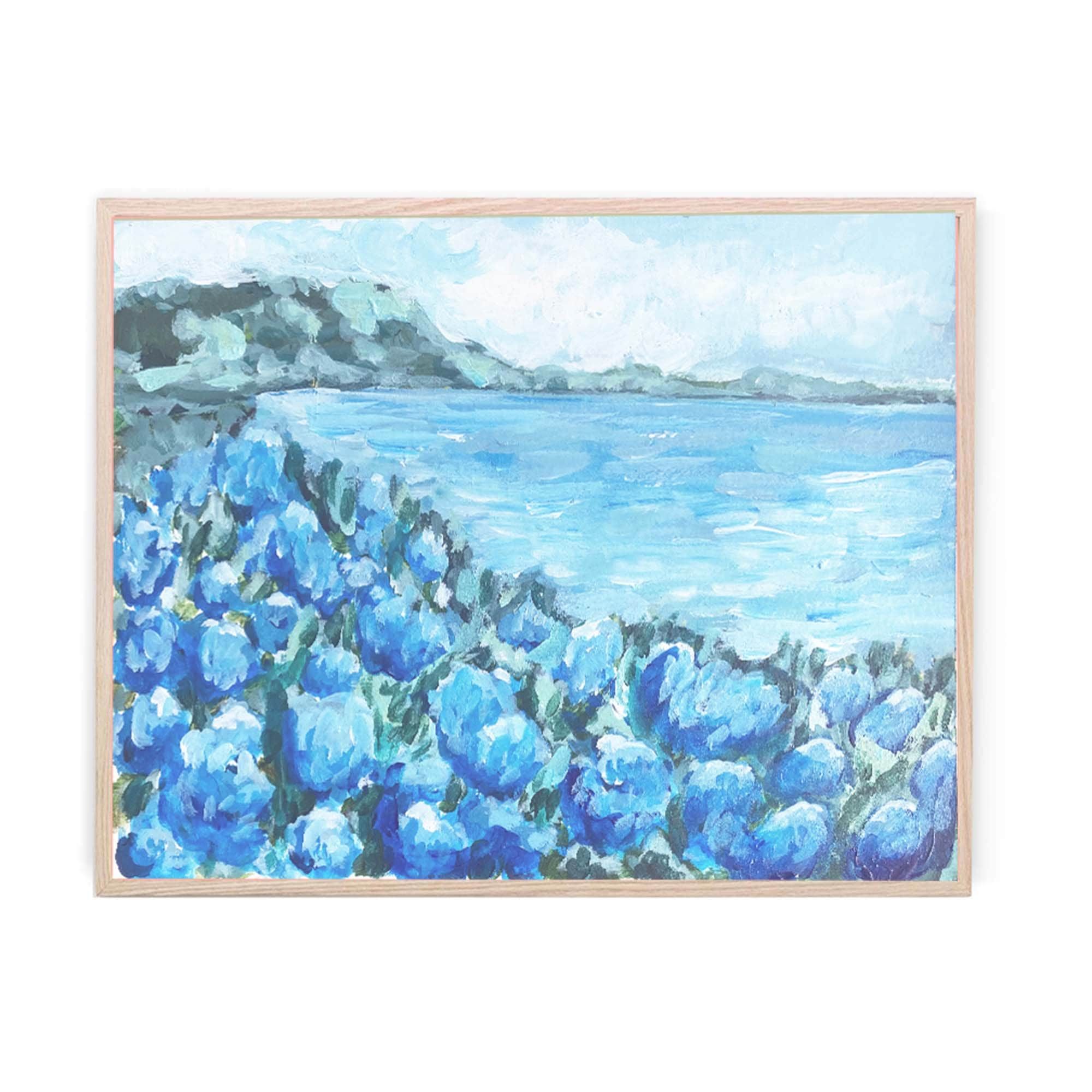 Original Hydrangea by the Sea on Canvas Print | Sweet Pea and Whimsy