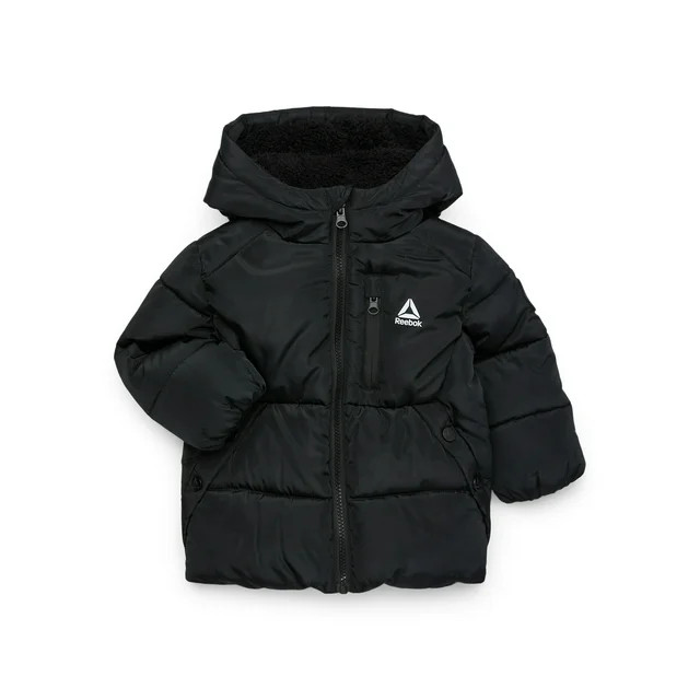 Reebok Toddler Unisex High Collar Puffer Jacket with Hood, Heavyweight, Sizes 12M-5T | Walmart (US)