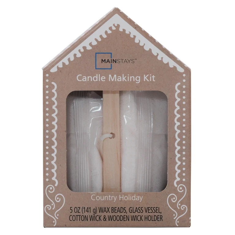 Mainstays 1-Wick Holiday Scene DIY Scented Jar Candle Kit, Wax Sands, Country Holiday, 5oz. - Wal... | Walmart (US)