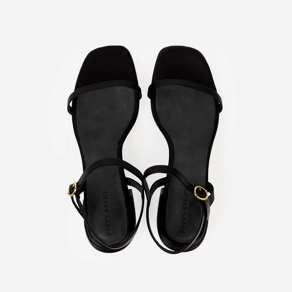 The Lindsay Heeled Sandal Black | Poppy Barley
