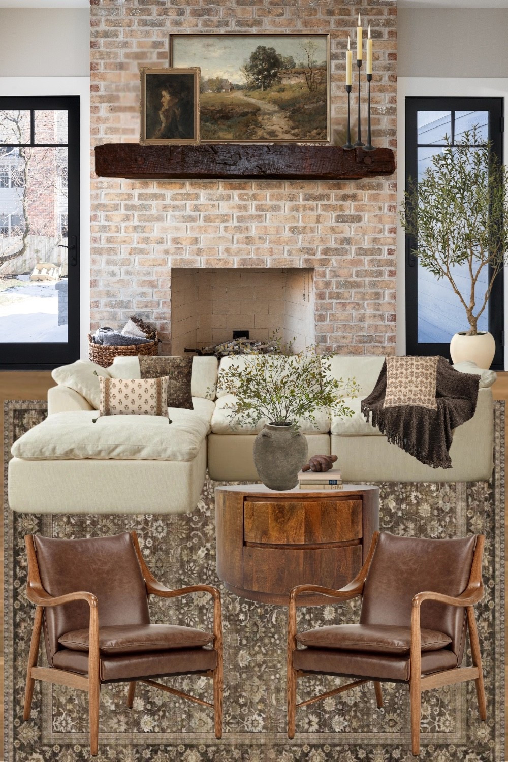 I’ve always loved the feeling of a cozy warm neutral living room. 

There’s something about layering soft upholstery, warm wood tones, and a few vintage-inspired pieces that instantly makes a space feel calm and welcoming.

One of my favorite ways to bring warmth into a neutral room is by mixing textures. Leather chairs, woven accents, patterned pillows, and landscape artwork all add a little depth so the space feels collected rather than flat.

It’s the kind of room that feels relaxed and lived in, but still timeless enough that it never really goes out of style.

I rounded up the pieces from this design here in case you’re looking to create a cozy warm neutral living room of your own.

#LTKHome