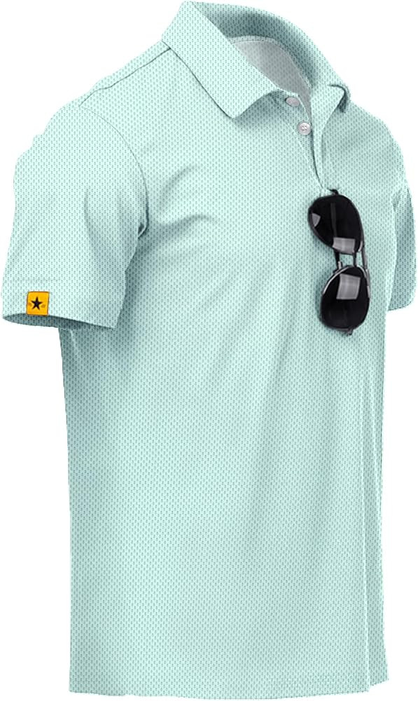 ZITY Mens Golf Polo Shirts Short Sleeve UPF 50+ Performance Moisture Wicking Print Pattern Casual... | Amazon (US)