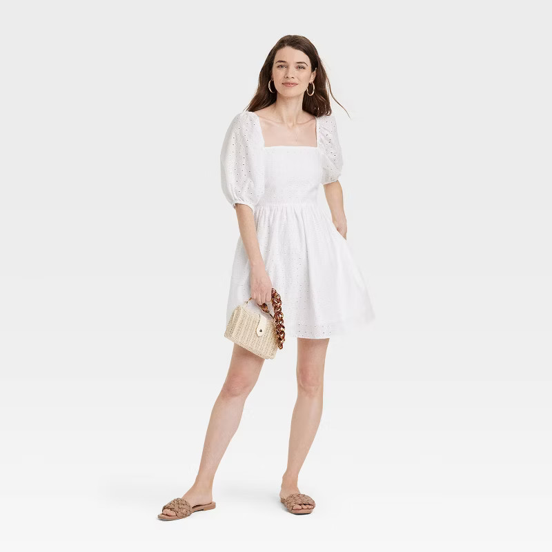 Women's Puff 3/4 Sleeve Dress - A New Day™ | Target