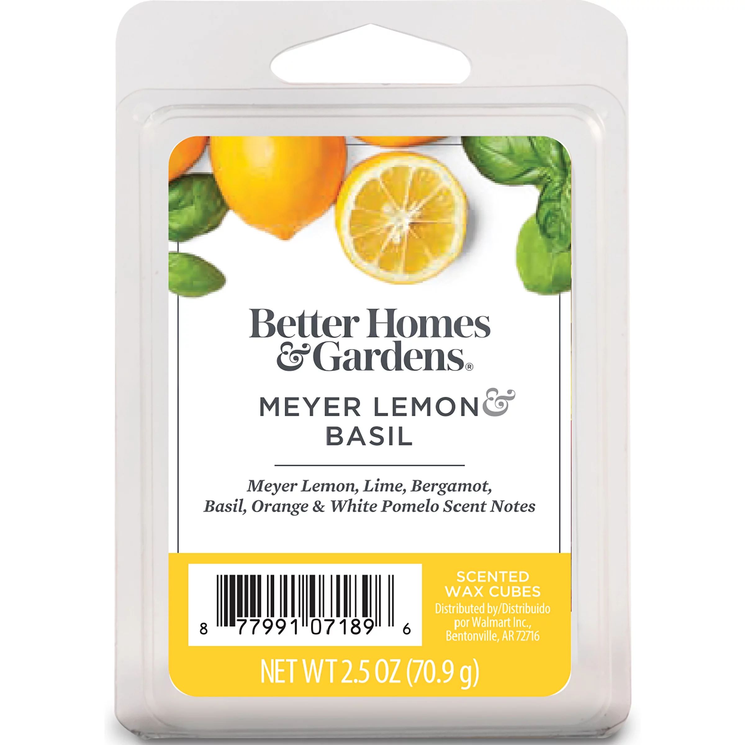 Meyer Lemon Basil Scented Wax Melts, Better Homes & Gardens, 2.5 oz (1-Pack) | Walmart (US)