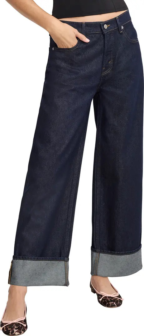 High Waist Cuffed Baggy Wide Leg Jeans | Nordstrom