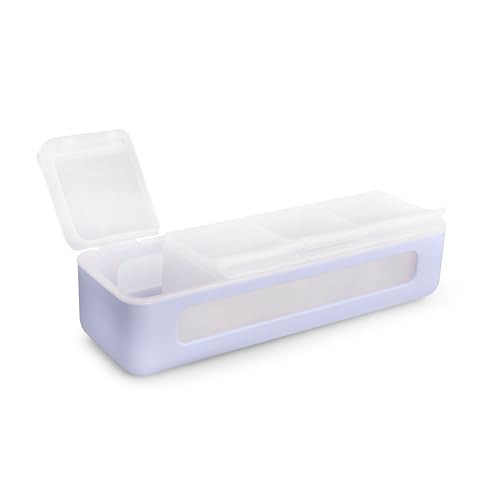 melii Snackle Box – 4 Separate Compartments with Lids, Divided Snack Container, Food Storage for Kids and Adults, Arts & Crafts, Beads, BPA-Free, Purple | Amazon (US)