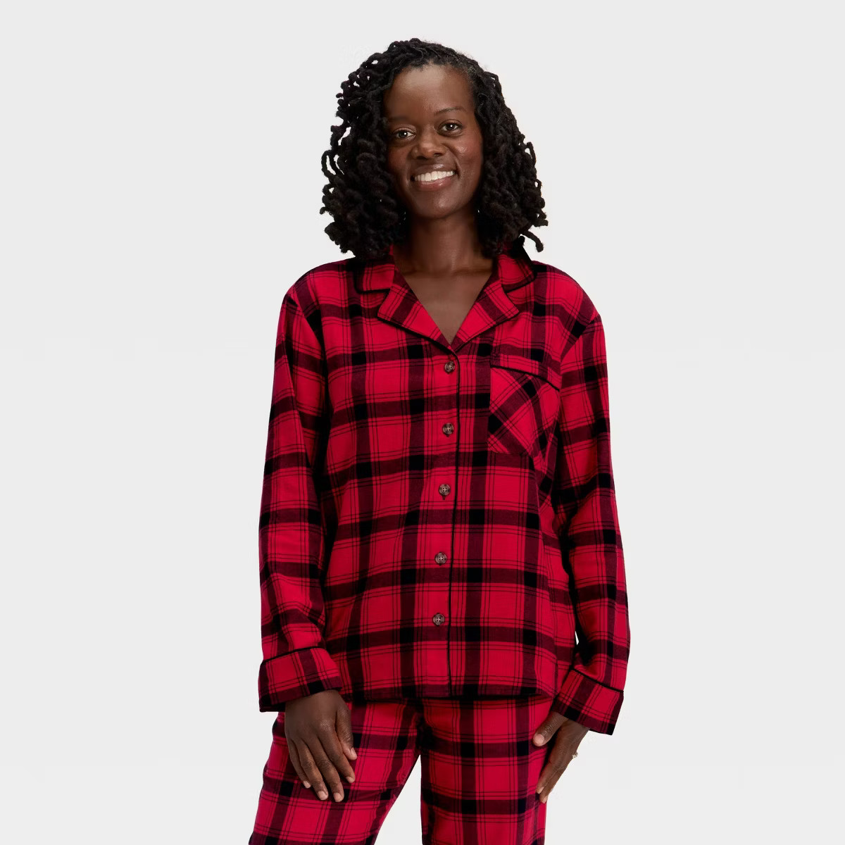 Women's Plaid Flannel Long Sleeve Shirt and Pants Holiday Matching Family Pajama Set - Wondershop... | Target