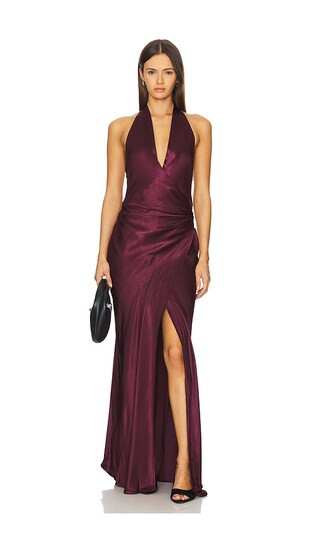 Elisia Wrap Maxi Dress in Plum | Revolve Clothing (Global)