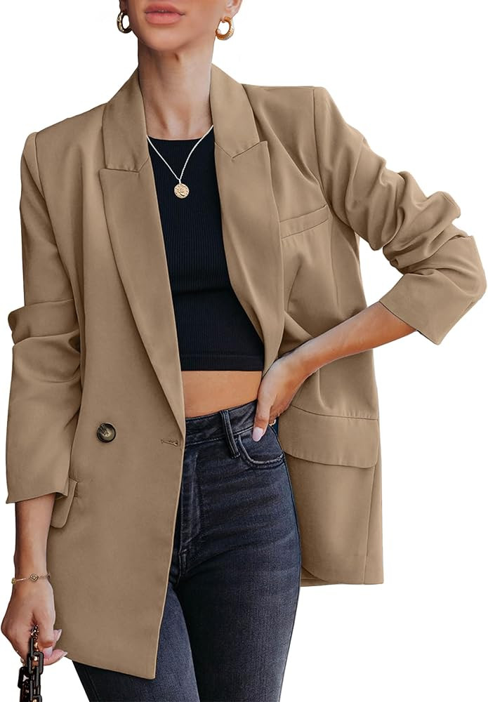 luvamia Blazer Jackets for Women Work Casual Office Long Sleeve Fashion Dressy Business Outfits | Amazon (US)