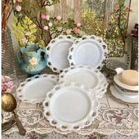 Milk Glass Plates Vintage White Dessert Candy Dish Antique Decorative Decor For | Etsy (US)