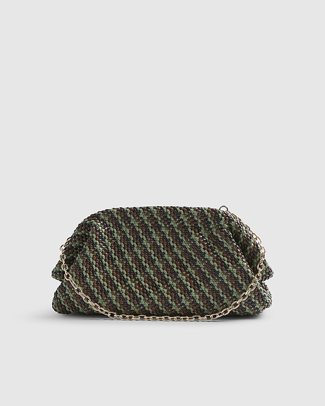 Brown RI Studio Weave Oversized Clutch Bag | River Island UK & IE