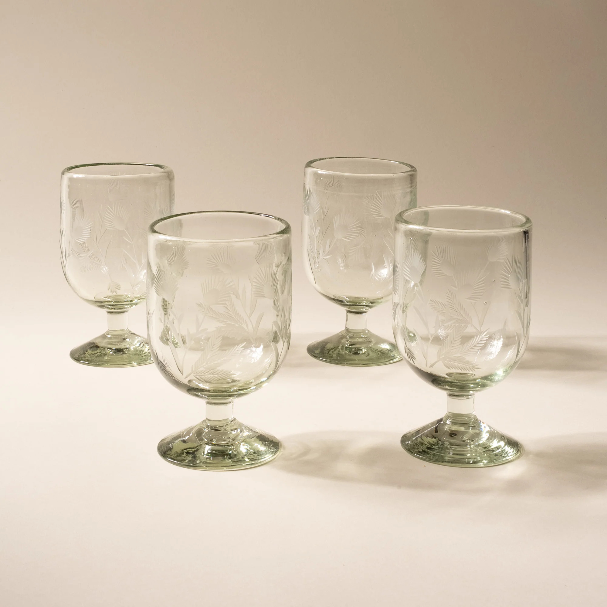 Etched Thistle Glassware - Wine Glass Set of 4 / Clear | East Fork Pottery, LLC