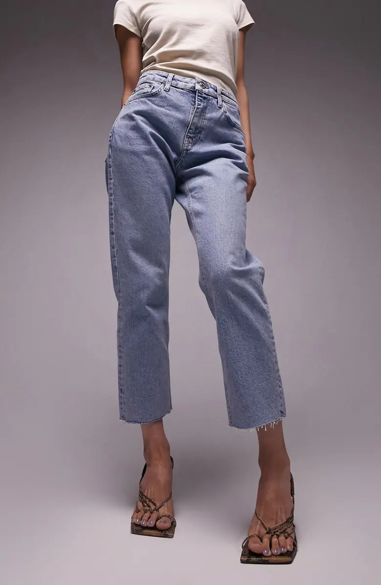 Raw Hem Crop Straight Leg Jeans | Nordstrom