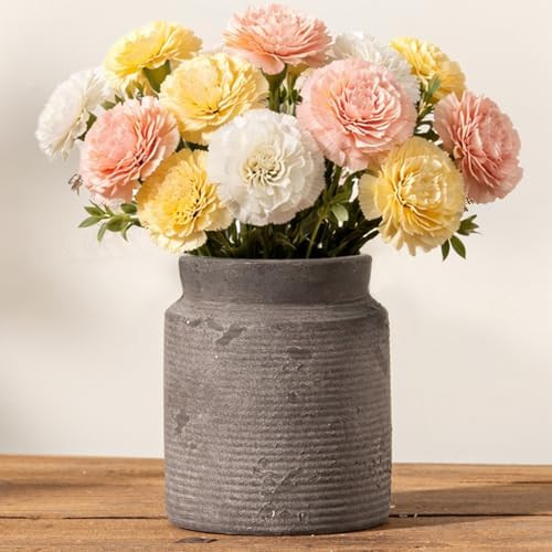 Ceramic Flower Vase 6.5 inch Farmhouse Rustic Vase for Home Decor Handcrafted Pottery Vase Small ... | Amazon (US)