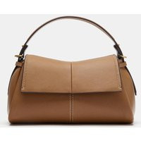 Zara - Topstitched Handbag - Dark Tan - One Size Only - Woman | Zara US