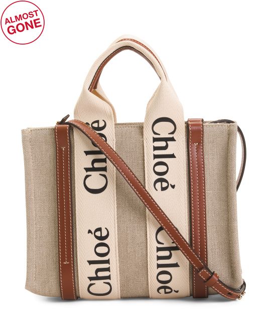 Made In Italy Linen Canvas Woody Small Tote | TJ Maxx