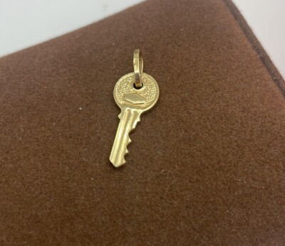 ITALY SAO Del Cuore Solid 14K Yellow Gold Key Charm Pendant  | eBay | eBay US